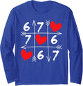 Six Seven 67 Funny Meme Valentines Day Heart  Long Sleeve T-Shirt