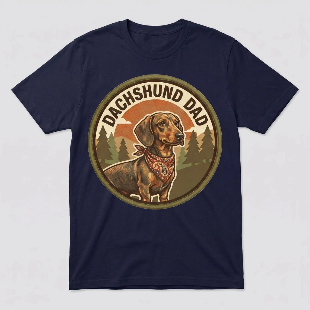 Dachshund Dad T-Shirt Wiener Dog Dad Gift Men Graphic Tee Fathers Day Cute