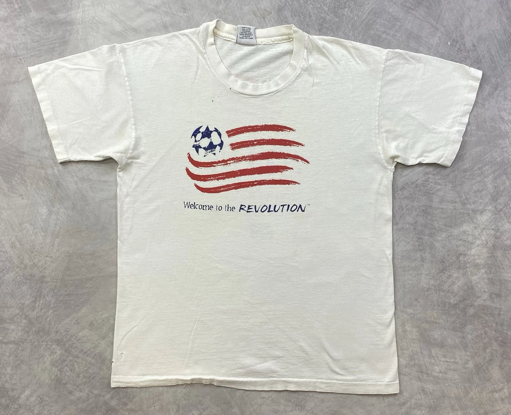 Vintage 1990s MLS New England Revolution Soccer Tee Shirt Size L