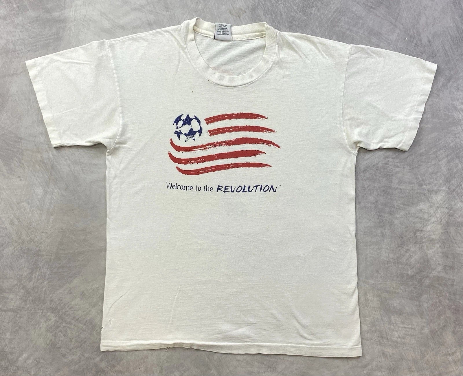 Vintage 1990s MLS New England Revolution Soccer Tee Shirt Size L