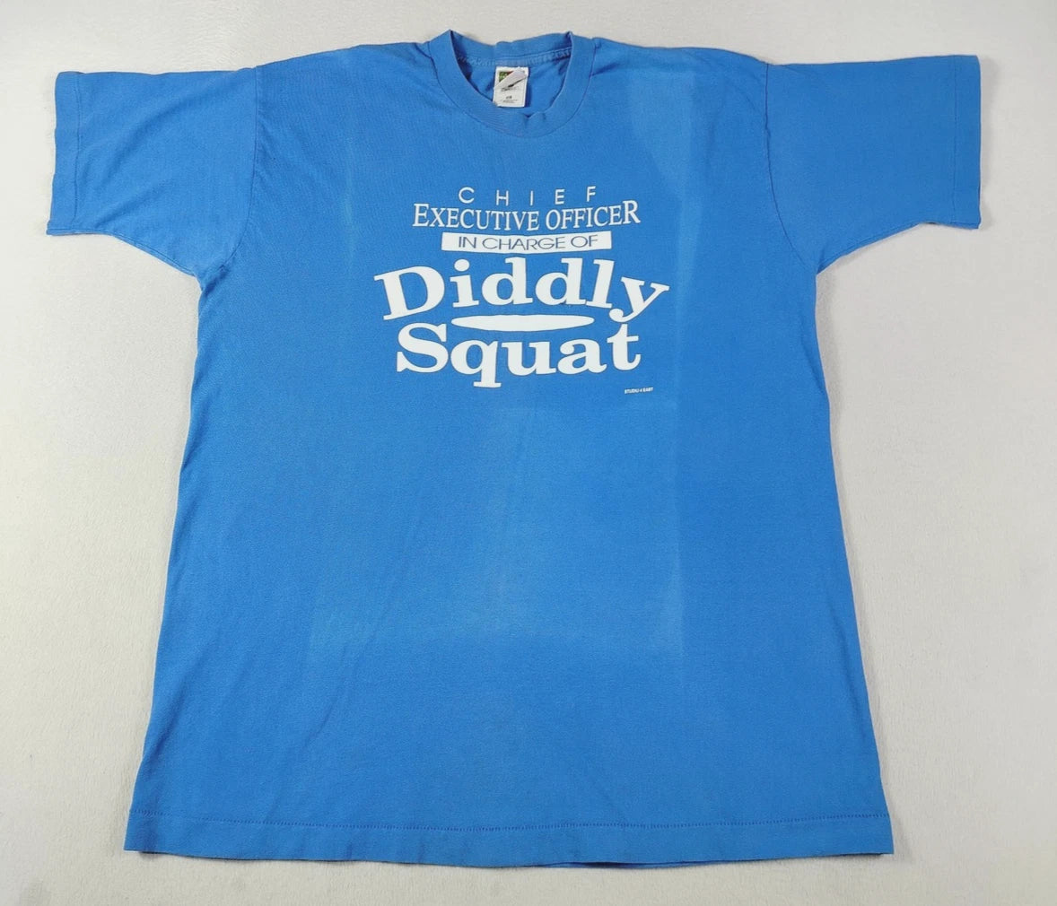 Vintage Fruit Of The Loom Diddly Squat Shirt Mens XL Blue CEO Humor Graphic