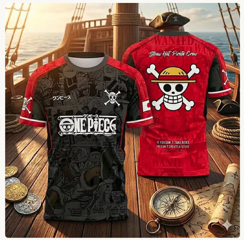 Anime Pirate Skull T Shirt, Luffy Sport , 3D Print Casual Tee