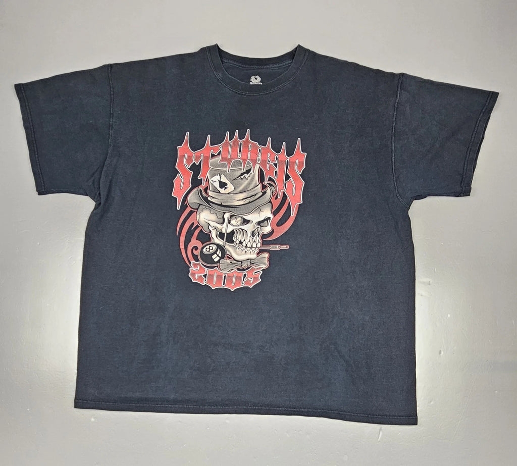 Sturgis Bike Week T-Shirt Mens 2XL. Vintage 2005 Skulls Eightball Motorcycle