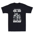 Skull Biker Stuck Between IDK IDC And IDGAF Vintage Men's Short Sleeve T-Shirt
