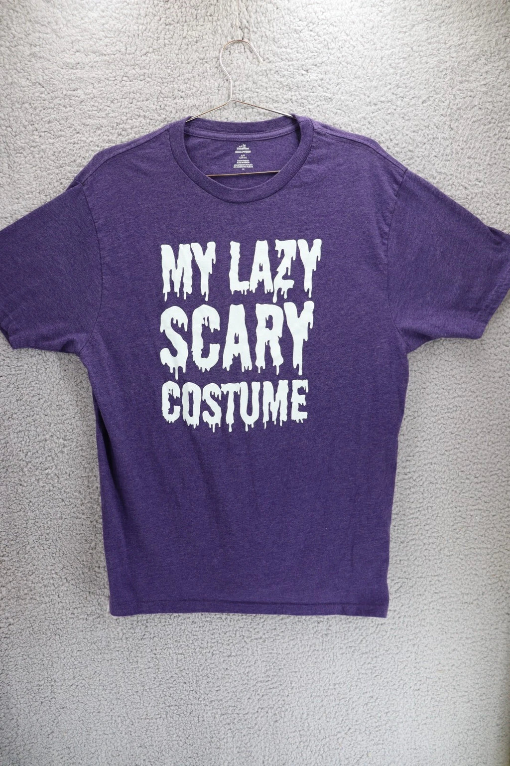 Celebrate! Unisex Lazy Halloween Costume T Shirt Purple Sz L