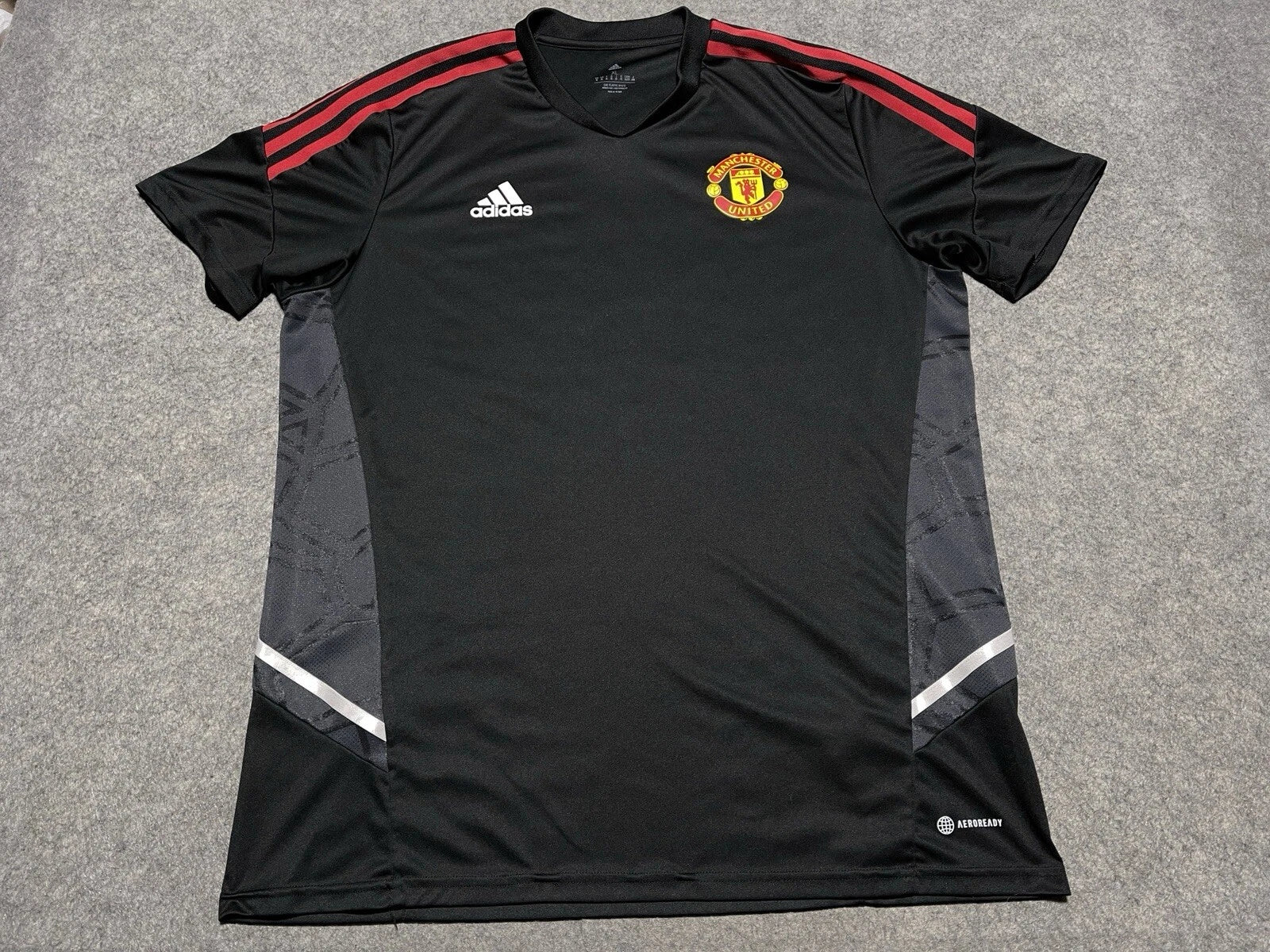 Manchester United Adidas Aeroready Jersey Black XL Soccer Futbol Shirt Slim Fit