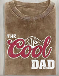 Men’s Brown Cotton Crew Neck Short Sleeve “The Cool Dad” Graphic T-Shirt Size 3X