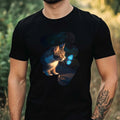 Mens Cat and Butterfly Print Cotton T-Shirt Size XS to 5XL