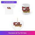 Custom Dog Paw Gift Set Shirt Mug Ornament Personalized Pet Name Bundle