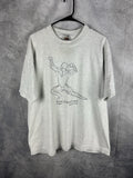 L Vtg 90s Basic Structure Bodybuilder Muscle Posing Gym Arnold T-Shirt