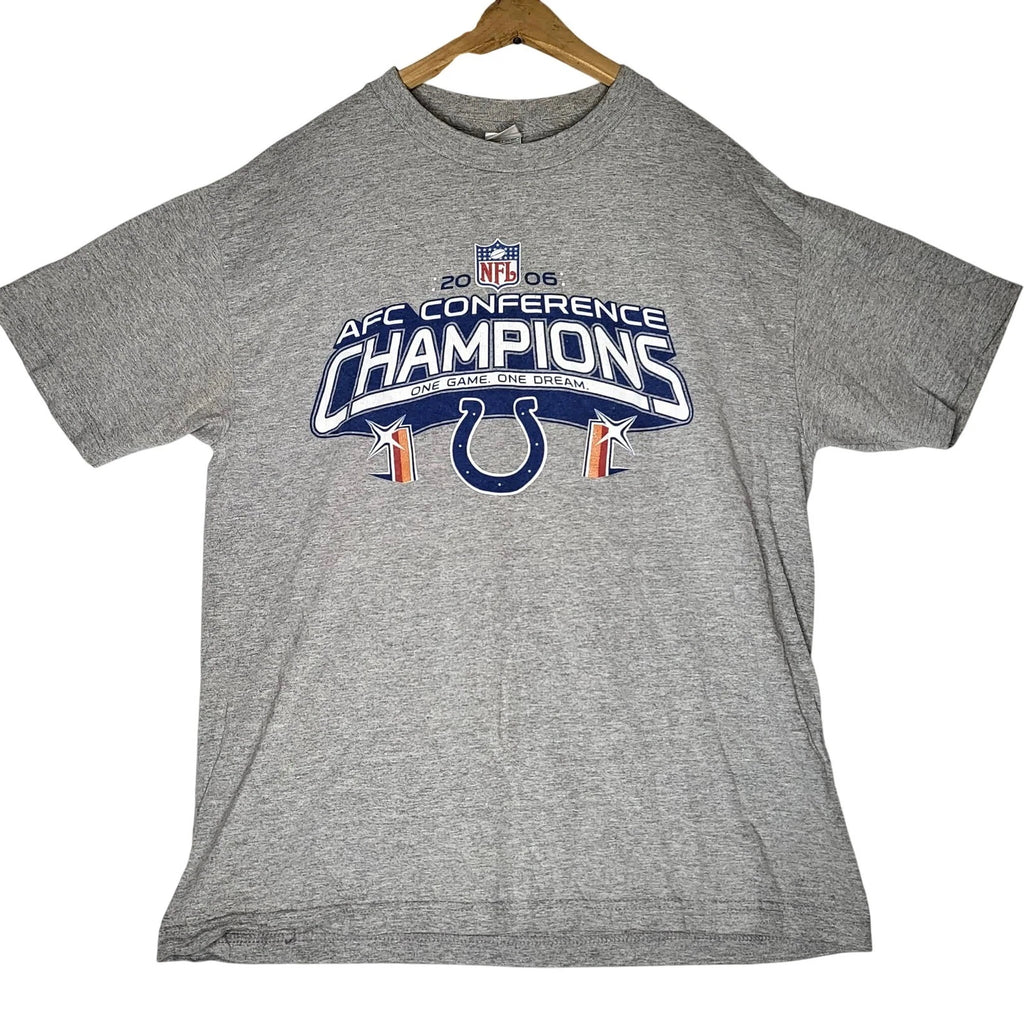 Alstyle Mens Indianapolis Colts 2006 AFC Conference Champions Grey T-Shirt L
