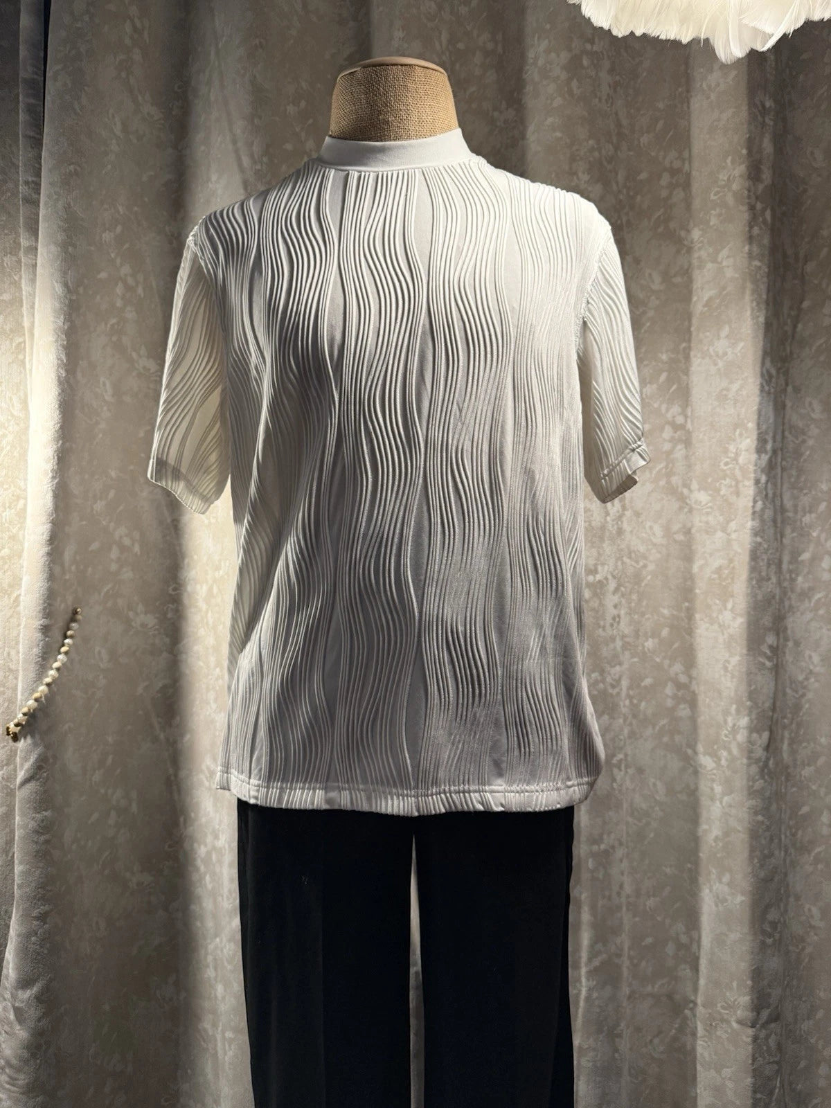 Sculpted Wave Texture Top – Minimalist Design with a Modern Twist