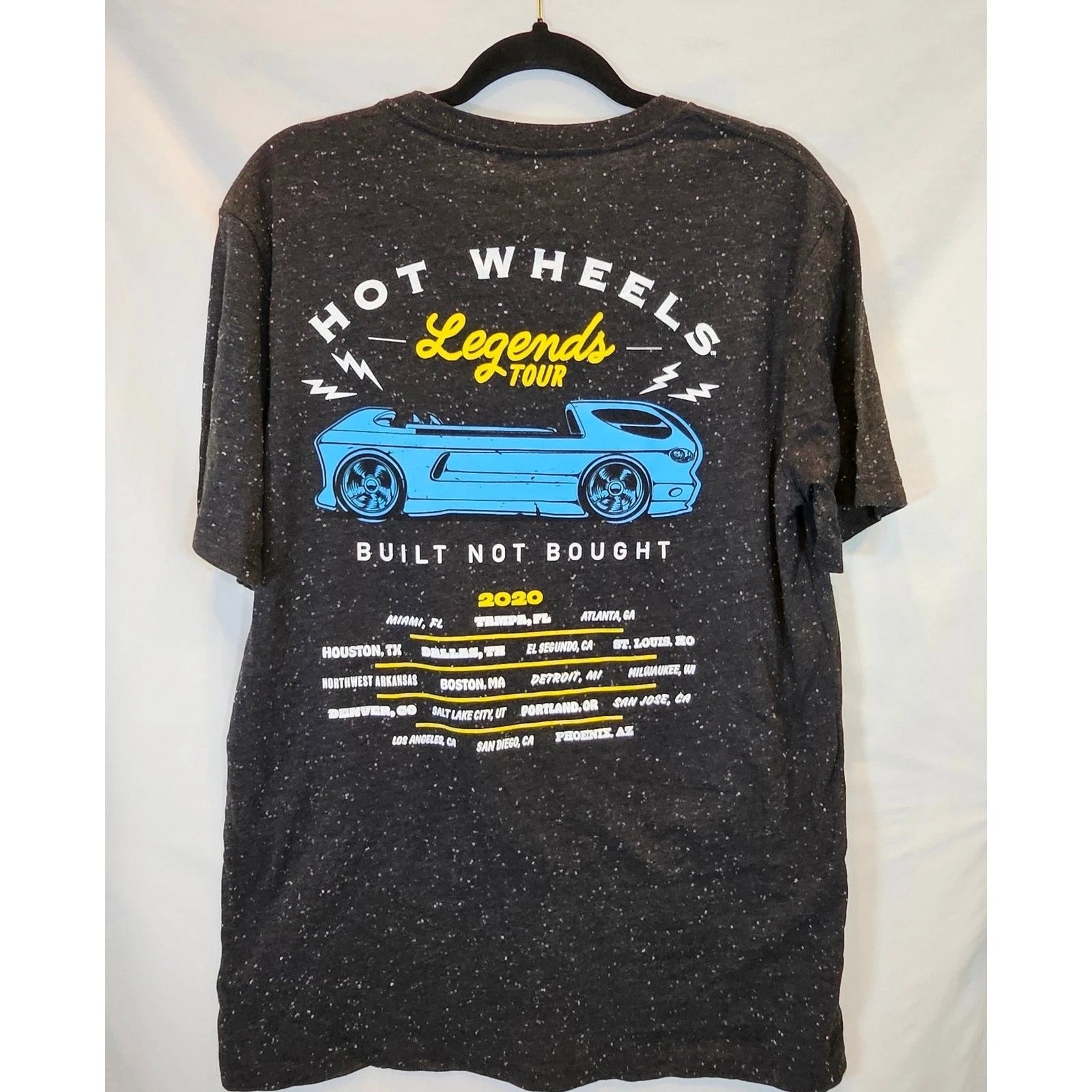 Hot Wheels Legends Tour 2020 T Shirt Large NWOT Black Blue Car Graphic