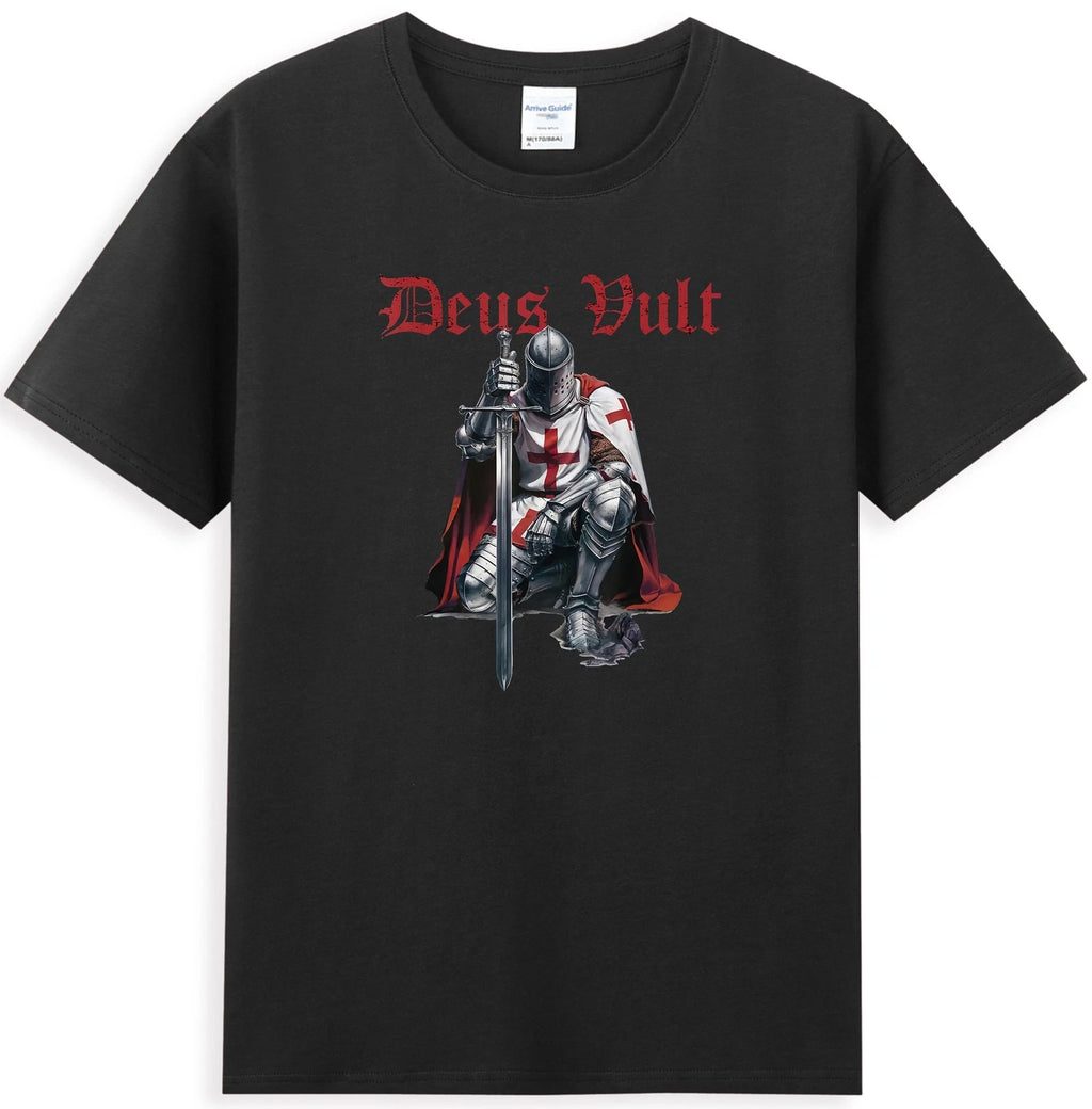 Deus Vult Knight Templar Crusades Christian Warrior Men's T-Shirt