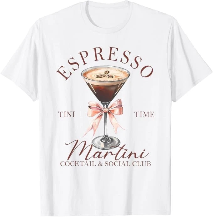 Womens Espresso Martini Social Club Drinking Cocktail T-Shirt