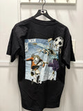 Vintage Bone Man Shirt Mens Large Black 1996 Made USA Skeleton Soccer 90s