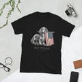Cute Long Haired Dachshund American Flag 250 Years 1776-2026 T-Shirt