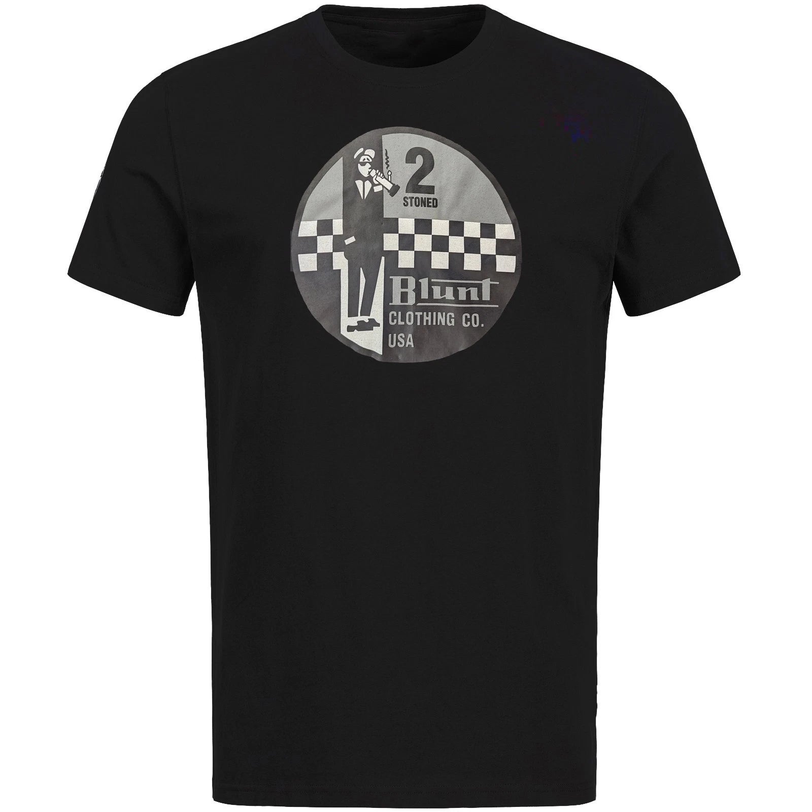 Two Tone Ska 2-Tone Smoking Man Mod Black T-Shirt Punk Skinhead Size XL Only
