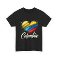 Colombia Flag Heart Shirt, Colombia Soccer Women Men Shirt