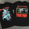 Vintage 1989 Great White Band Tour Shirt Classic 2 SIDES Black