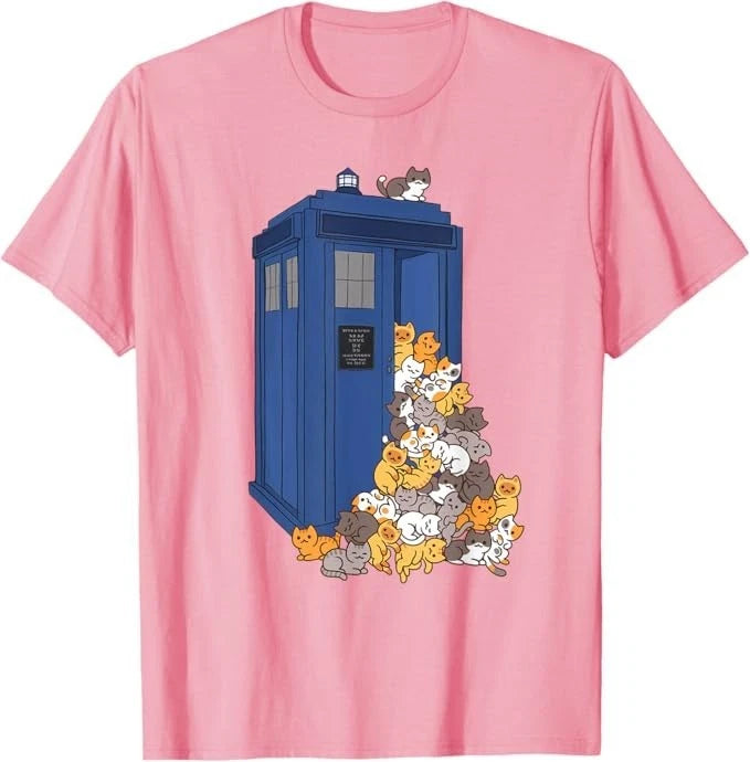 Tardis Funny Cats Vintage Retro Kitten Box T-Shirt