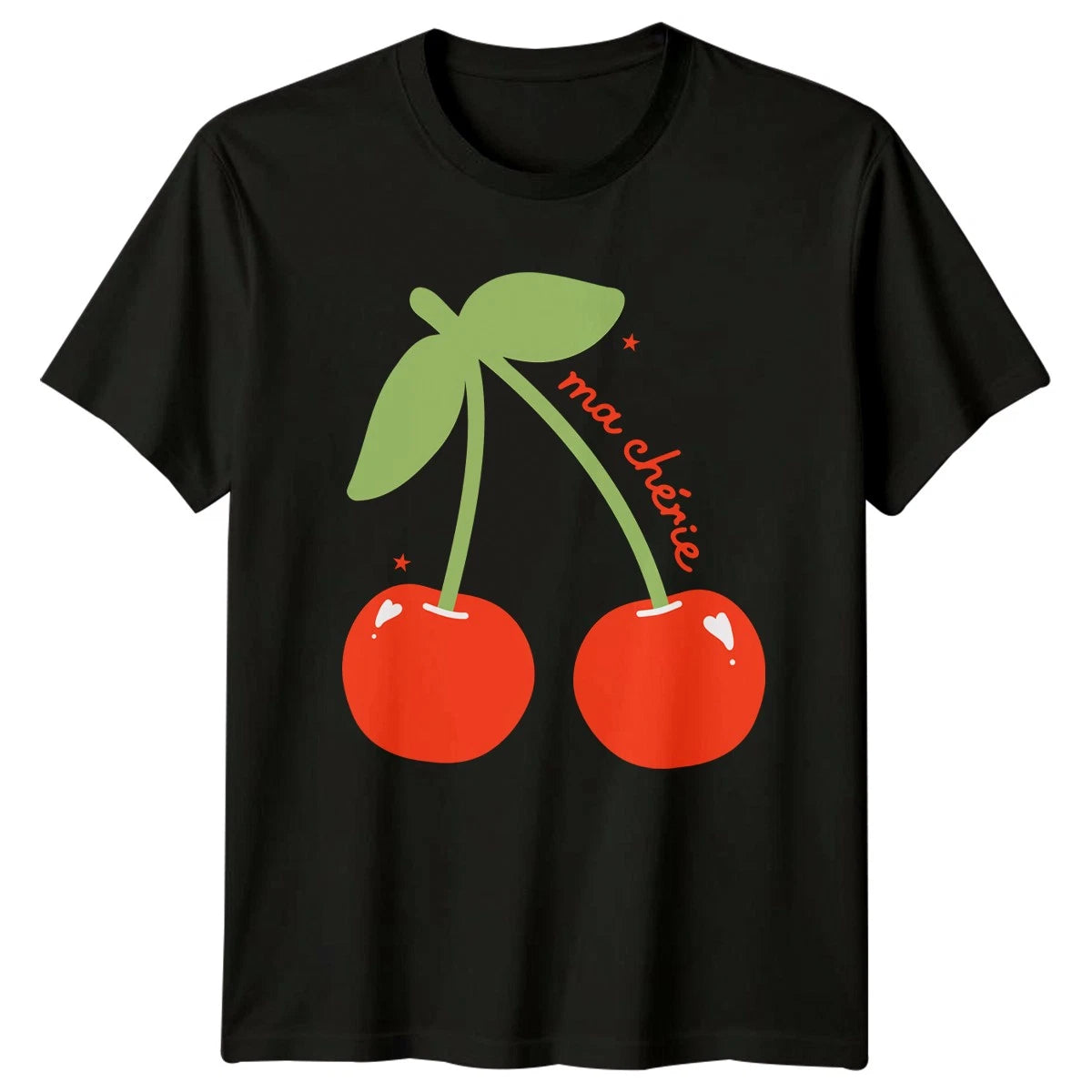Ma Cherie Womens T-Shirt French Slogan Aesthetic Valentines Day Gift For Her