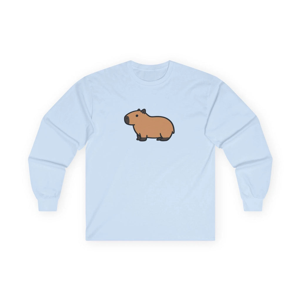 Cute Capybara Illustration Long Sleeve Tee | Minimal Animal Shirt