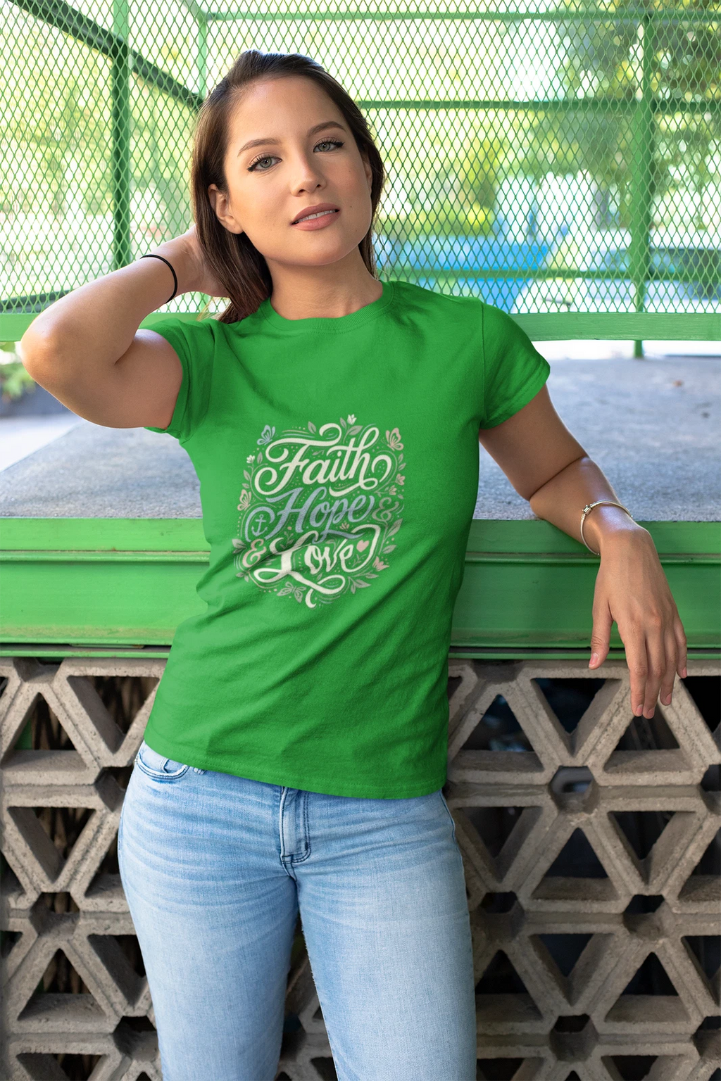 Faith Hope Love T-Shirt | Script Typography, Inspirational Christian Tee