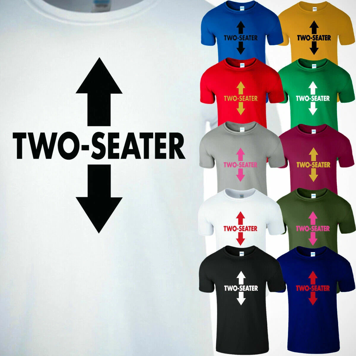 Two Seater Arrows Mens T Shirt Flirting Funny College Sarcastic Humor Gift Tee