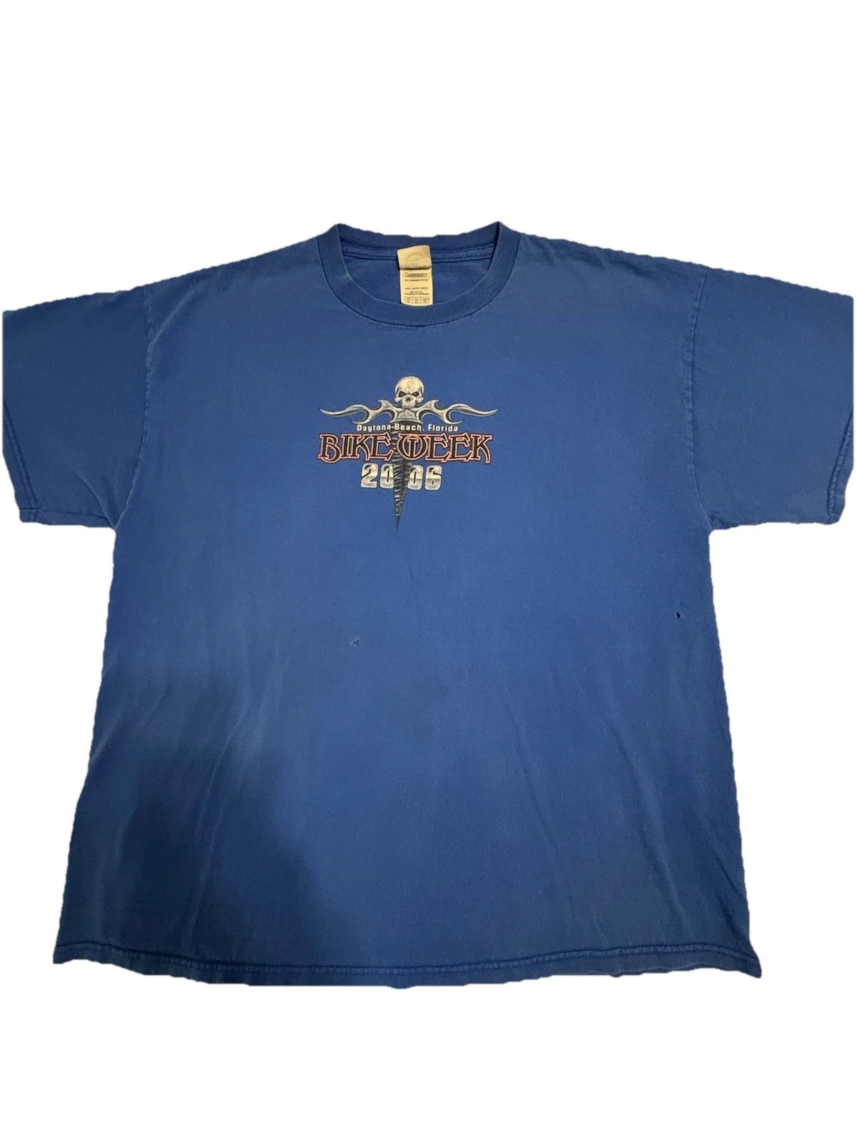 vintage mens XL blue t shirt 65th Annual Daytona Bike Week 2006 Distressed