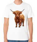 Highland Cow T-Shirt Cute Scottish Cow Long Hair Farm Animal Graphic Gift Unisex