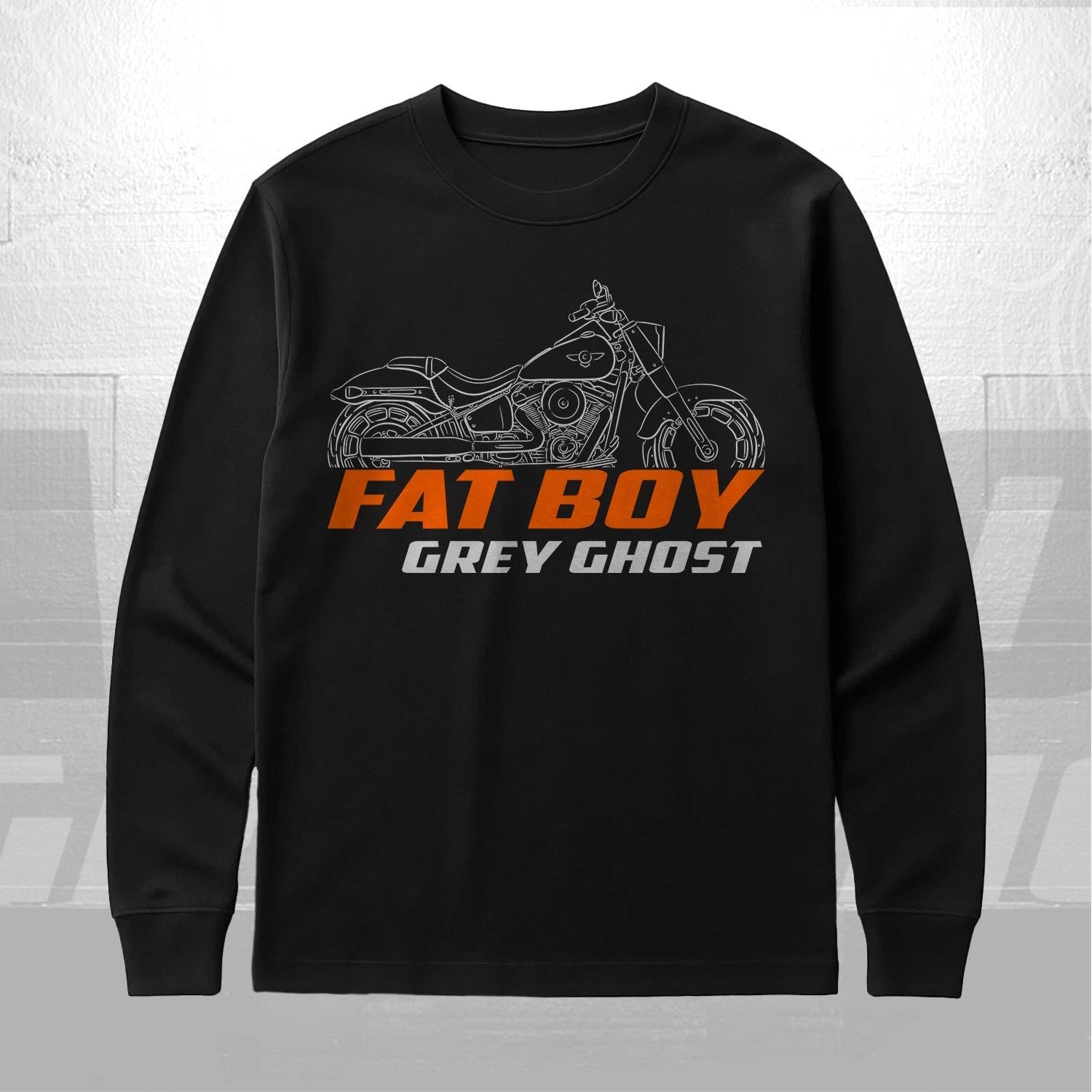 Harley-Davidson FLSTFI Fat Boy Grey Ghost 2025 - Long Sleeve T-shirt
