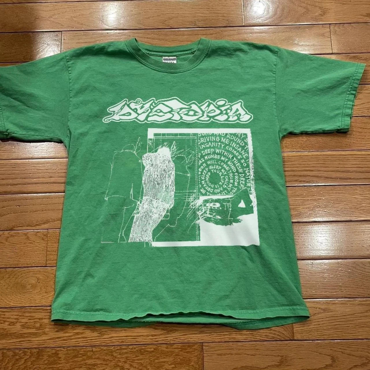 Dystopia band Rare design Green short sleeve Unisex T shirt vtg S-5XL