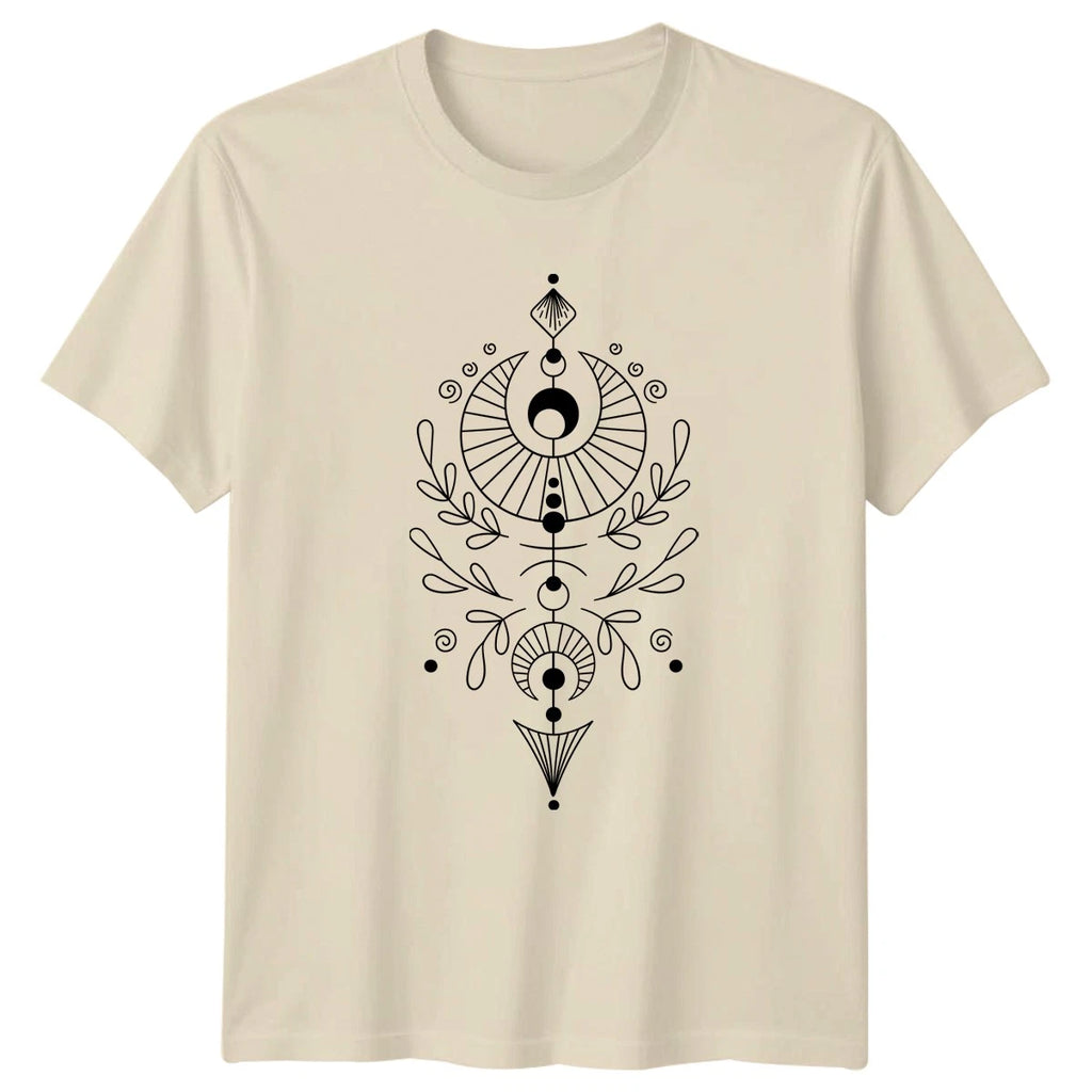 Mystical Celestial Botanical Mandala T-Shirt Celestial Boho Spirituality