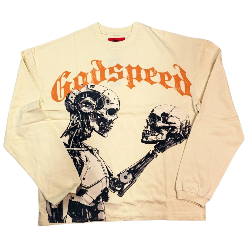Godspeed Mankind vs AI Long Sleeve T-Shirt Bone