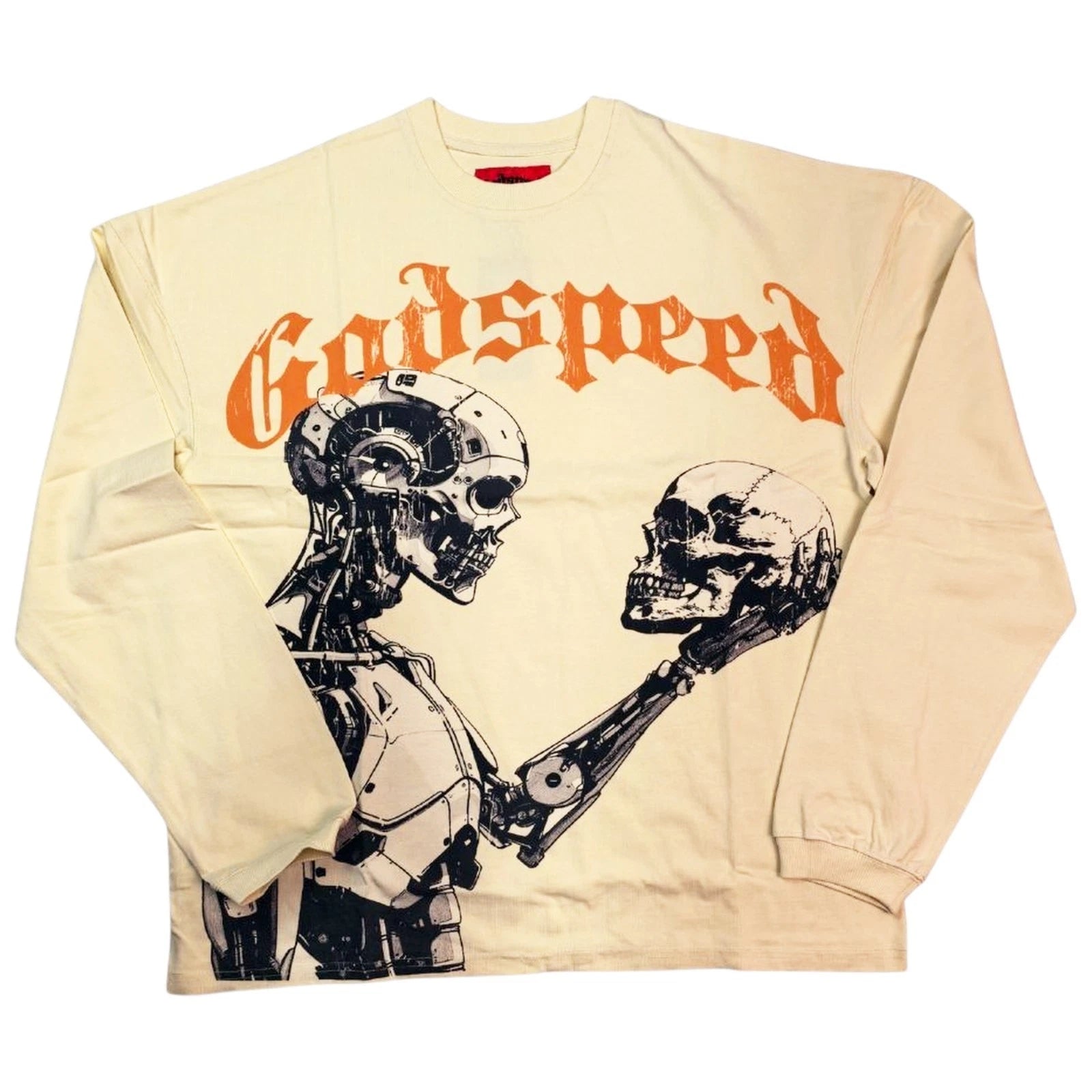 Godspeed Mankind vs AI Long Sleeve T-Shirt Bone