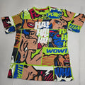Contender Lime Green Pop Art Graphic T-Shirt Large Comic Book Ha Ha Ha