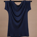 Knitted Men's Short Sleeve T-shirt Mulberry Silk Fabric Round Neck Pullover Top