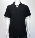 New Paradise Found XL Pima Cotton Lace Up Shirt Textured Gauze Islandwear Boho