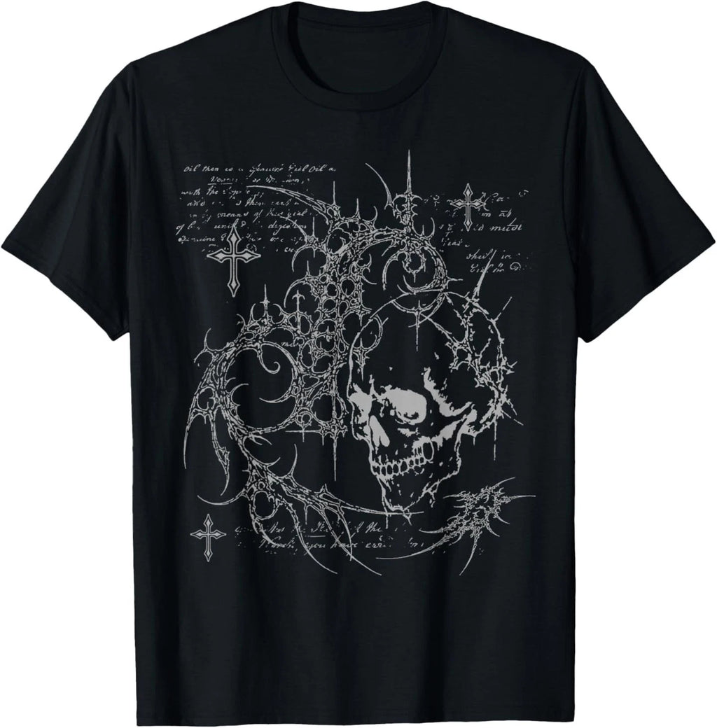 Grunge Goth Alt Skull Vintage Graphic T-Shirt
