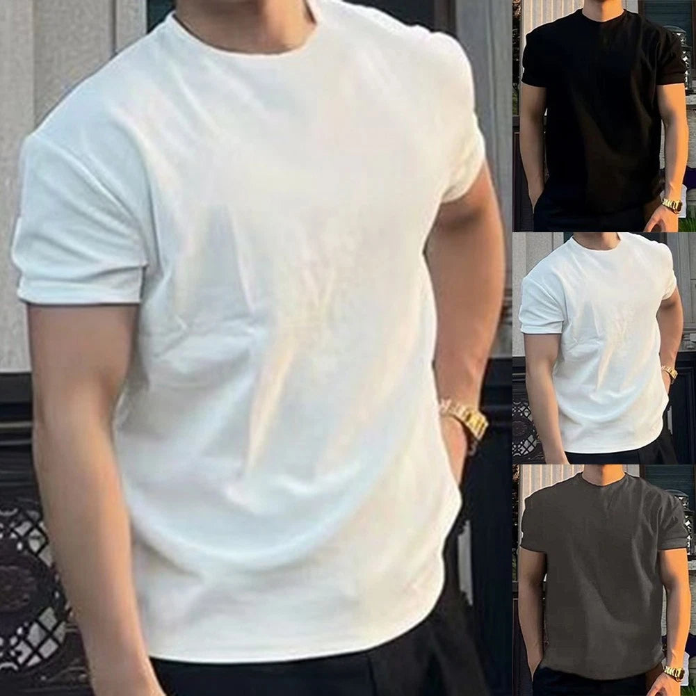 Daily Wear Mens Loose Tee 95% Polyester 5% Spandex Sportswear Summer Wear
