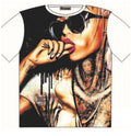 T-Shirt Heavily tattooed girl with finger in her mouth Street Fashion Mens Ladie
