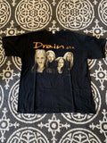 Vintage 90s DRAIN STH T Shirt Grunge Metal Size XL Tour Punk Blue Grape 1998