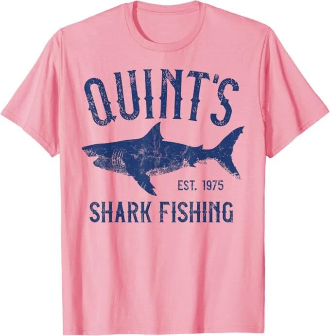 Vintage Quint's Shark Fishing 1975 Retro T-Shirt, Size S-5XL