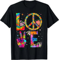 Peace Sign Love 60s 70s Tie Dye Hippie Costume T-Shirt