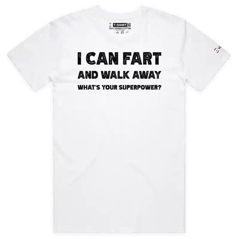 VOICEART What is Your Superpower Funny Fart Dad Joke Tee with Premium Graphic