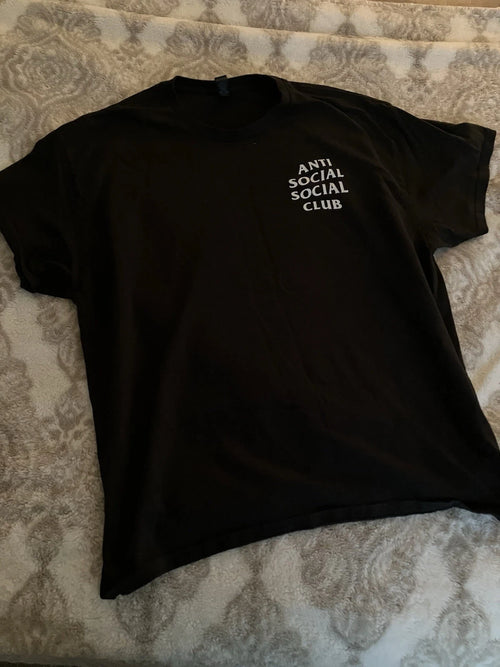 Anti Social Social Club Shirt Mens XL Black Logo Graphic Tee Streetwear Adult