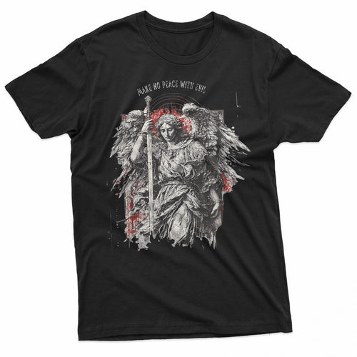 Archangel Michael Make No Peace With Evil  Gothic Christian T-Shirt