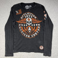 Affliction Shirt Mens Large Thermal Y2K Skull Cross Graphic Long Sleeve Henley