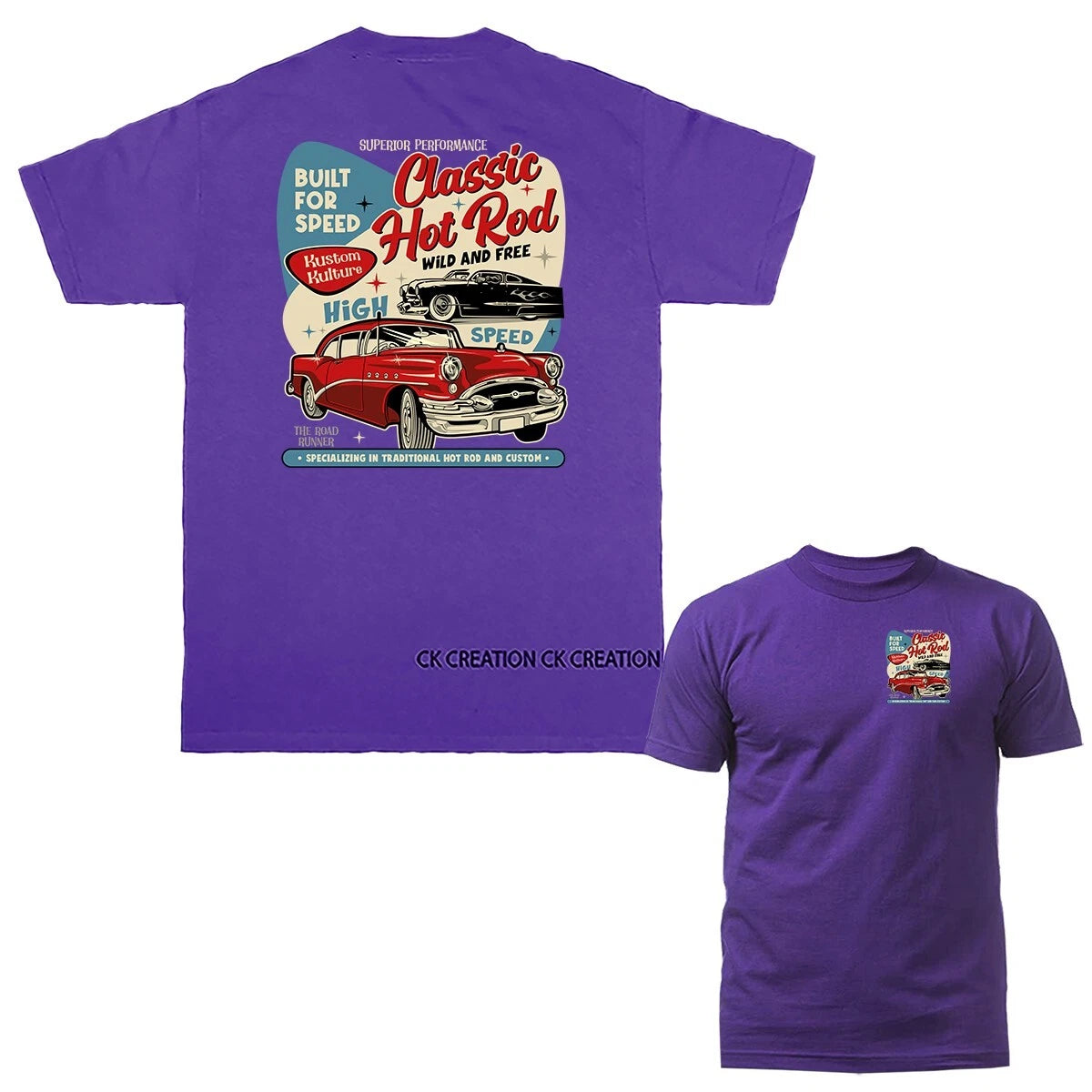 Classic Hot Rod Vintage Custom Car Automobile Graphic T-shirt